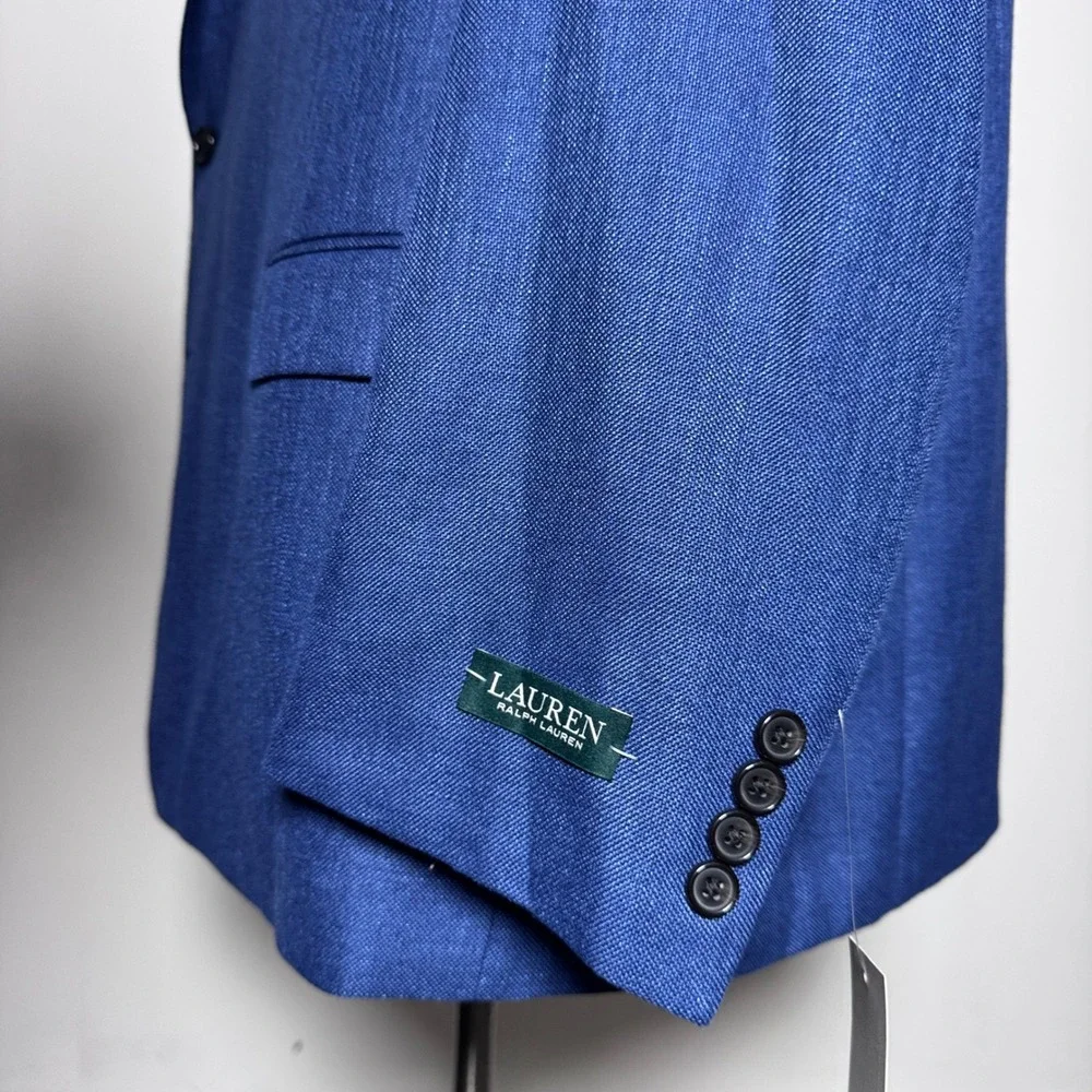 Lauren Ralph Lauren Blazer Mens 58L Bright Navy Solid Ultraflex Sport Coat
